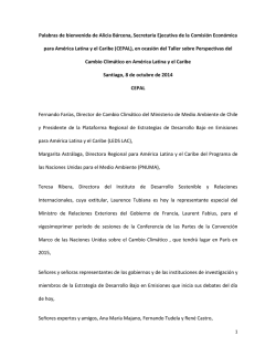 Palabras de bienvenida de Alicia Bárcena, Secretaria - Cepal