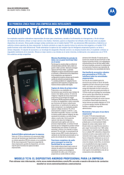 Equipo táctil Symbol TC70 - Motorola Solutions