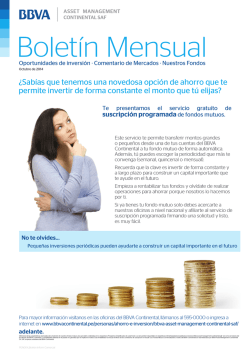 Informe mensual Fondos Mutuos - Octubre 2014 - BBVA Continental