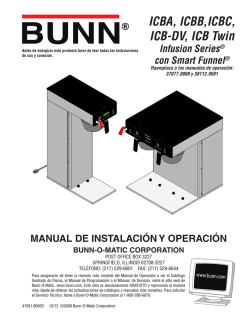 installation, operating, ICBA ICBB ICBC ICB-DV ICB Twin - Bunn