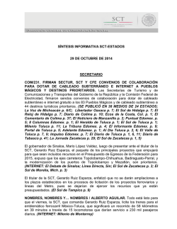 síntesis informativa sct-estados 29 de octubre de 2014 secretario