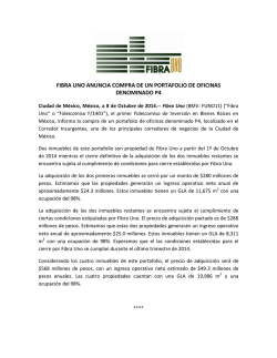 fibra uno anuncia compra de un portafolio de oficinas denominado p4