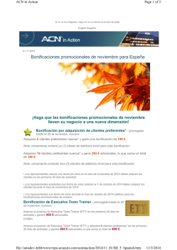 Bonificaciones promocionales de noviembre para España - ACN