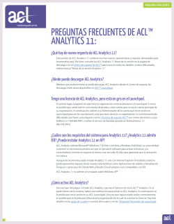 PREGUNTAS FRECUENTES DE ACL™ ANALYTICS 11: