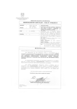 Memorandun circular 48 anexo 3 examenes 2014 - Policia Boliviana