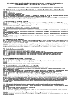Criterios y m&eacute;ritos - Universidad de Zaragoza