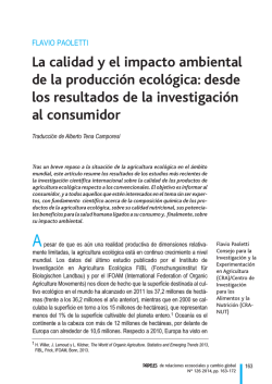 La calidad y el impacto ambiental de la producción ecológica - Fuhem