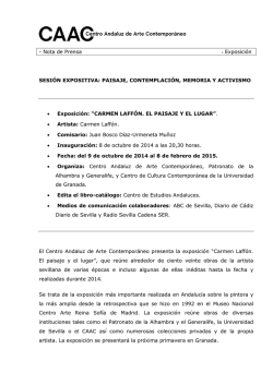 Nota de Prensa - Centro Andaluz de Arte Contemporáneo