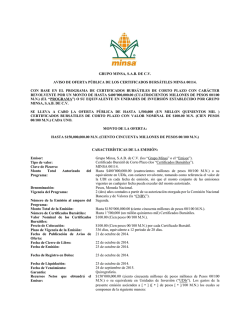 GRUPO MINSA, S.A.B. DE C.V. AVISO DE OFERTA P&Uacute;BLICA DE