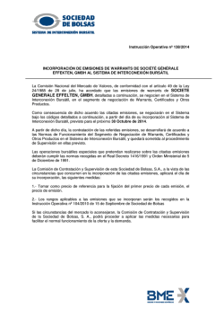 Instrucci&oacute;n Operativa n&ordm; 138/2014 - Bolsa de Madrid