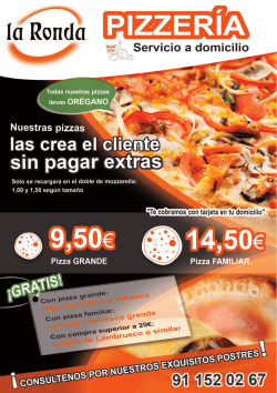 Flyer A5 pizzeria La Ronda - Pizzería La Ronda