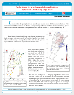 Evolución de las actuales condiciones climáticas - ConInAgro