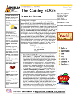 The Cutting EDGE Octubre, 2014 - Edgelea Elementary School