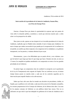 29.10.14 intervencionpresidentaforoeuropapress - Junta de Andalucía