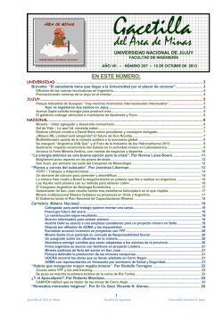 Gacetilla Nro 257 - Inicio - Universidad Nacional de Jujuy