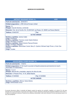 AGENCIAS DE SUSCRIPCI&Oacute;N - Direcci&oacute;n General de Seguros