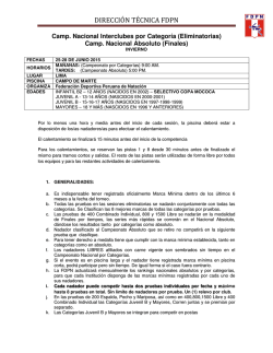 Bases Campeonato Nacional Por Categor&iacute;as Y Absoluto Junio 2015