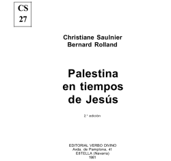 Palestina en tiempos de Jes&uacute;s