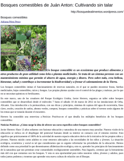 Bosques comestibles de Ju&aacute;n Anton: Cultivando sin talar