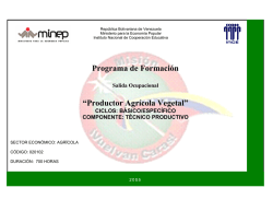 Programa de Formación “Productor Agrícola Vegetal” - Inces