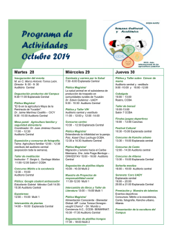 Programa de Actividades: Semana Cultural y de Celebración de