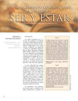 Un acercamiento cognoscitivo a los verbos Ser y Estar - Universidad