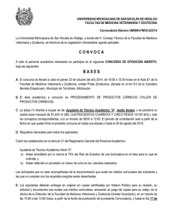 C O N V O C A B A S E S - Gaceta Nicolaita - Universidad
