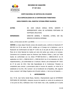 RECURSO DE CASACIÓN - Corte Nacional de Justicia