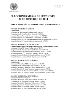 Candidaturas Mesas de Secciones 2014 - Ateneo de Madrid