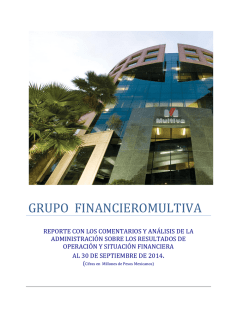 Comentarios Financieros 2014 3er. Trim - Multiva
