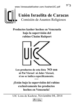 Lista - Venezuela Kosher