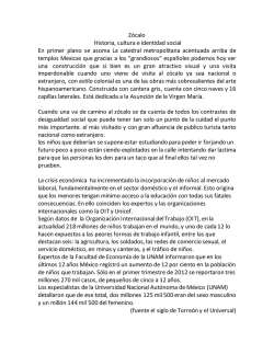 Zócalo Historia, cultura e identidad social En primer plano se asoma