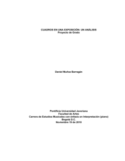 CUADROS EN UNA EXPOSICI&Oacute;N: UN AN&Aacute;LISIS Proyecto de