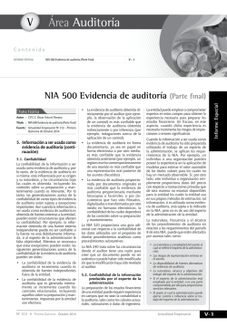 V NIA 500 Evidencia de auditoría - Revista Actualidad Empresarial