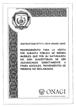 PROCEDIMIENTO PARA LA VENTA POR: SUBASTA - ONAGI