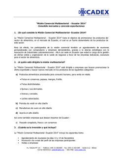“Misión Comercial Multisectorial - Ecuador 2014 - CADEX
