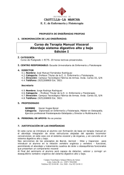 Terapia Manual Visceral abordaje sistema digestivo alto y bajo