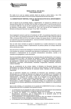 RESOLUCI&Oacute;N No. 4951 DE 2014 14 de octubre de 2014 Por medio
