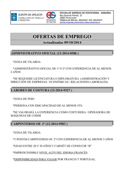 Ofertas de empleo Pontevedra - Bisbarra - Concello de Campo