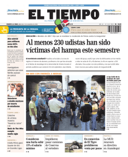 Al menos 230 udistas han sido v&iacute;ctimas del hampa este - El Tiempo