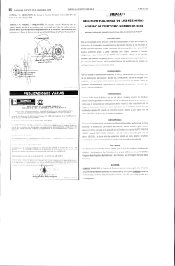 Acuerdo de Directorio 87-2014, Modificación del Acuerdo - RENAP
