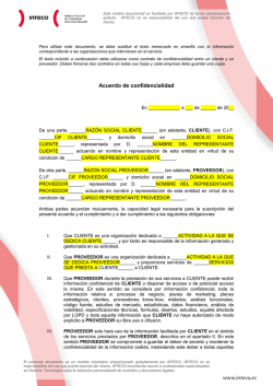 Modelo acuerdo confidencialidad - Incibe