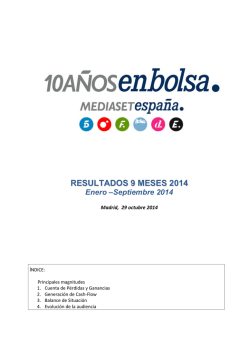 Informe Resultados 9M2014 - Mediaset