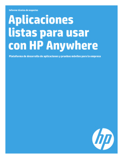 Aplicaciones listas para usar con HP Anywhere - Hewlett Packard