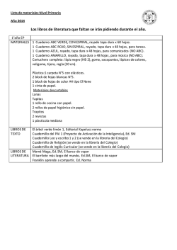 Lista de materiales nivel primario - Colegio Sagrada Familia