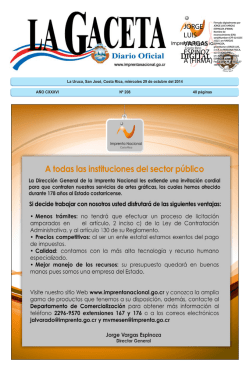 LA GACETA N° 208 de la fecha 29 10 2014