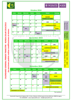 link el calendario del primer trimestre - Grupo Scout de Zaragoza
