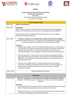 AGENDA I Congreso Internacional de Patentes e Invenciones 26-27