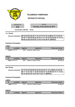 EXTRACTO OFICIAL 679 TELEBINGO PAMPEANO