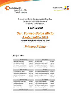 3er. Torneo Bolos Mixto - Olimpiadas Deportivas Asobursatil 2014